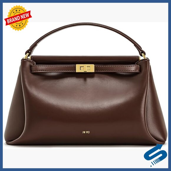 Vegan Leather Top Handle Crossbody Bag Adjustable Strap Fits Phone
